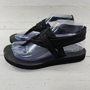 Skechers Sandals Black Size 7 Yoga Foam‎ Womens Slingback Cloth Thong